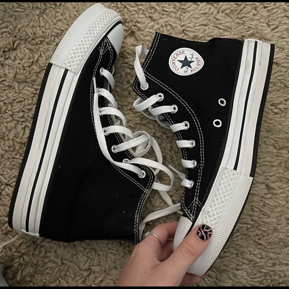 Black Platform Hightop Converse